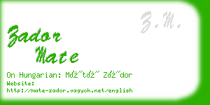 zador mate business card